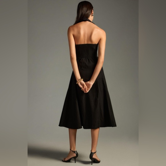 🐦⬛Zip-Front Corset A-Line Midi Dress with Seamed Bodice in Black, 12, NWT✨ - Picture 4 of 8